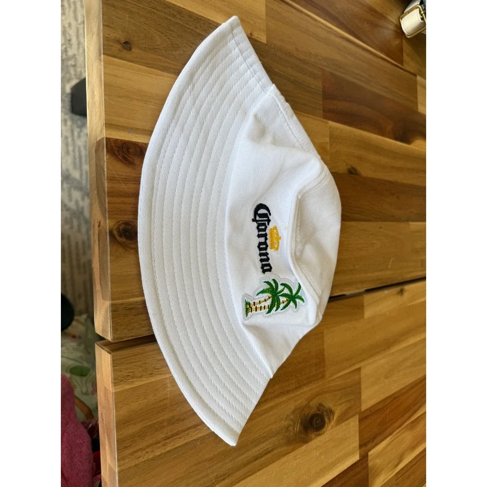 Corona Extra Bucket Hat with Embroidered‎ Logo, Packable Travel Sun palm tree